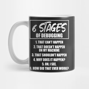 6 stages of debugging Mug